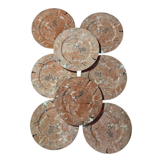 Villeroy & Boch Marble Style Plates - Set of 8 For Sale