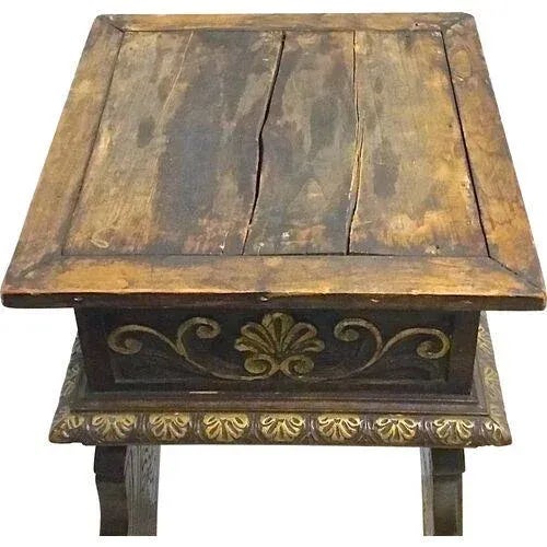 Antique Acanthus Leaf Carved Italian Pedestal For Sale - Image 4 of 9