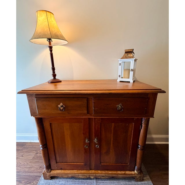 19th Century American Solid Wood Washstand / Press Cabinet, Believed C. 1870s For Sale - Image 12 of 16