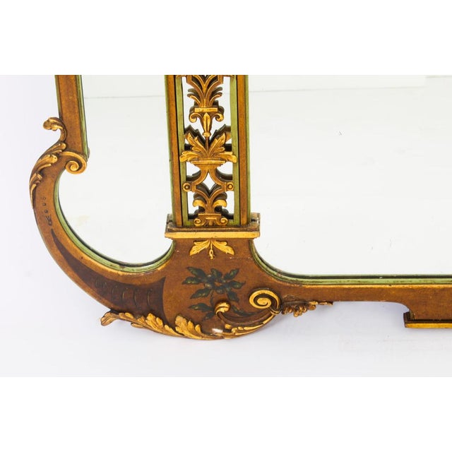 Large Antique English Art Deco Overmantel Mirror, 1920s For Sale - Image 11 of 16