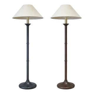 Wooden Faux Bamboo Table Lamps, 1980s, Set of 2 For Sale
