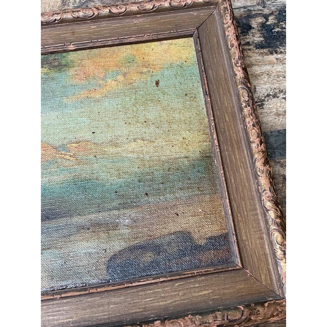 Vintage Landscape Oil Painting in Gilt Frame For Sale In West Palm - Image 6 of 10