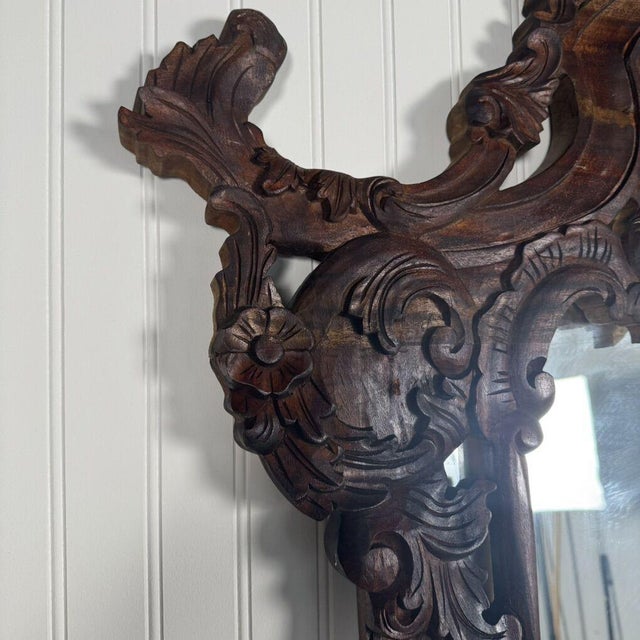 Late 20th Century Hand-Carved Rococo Revival Marble Console & Mirror For Sale - Image 14 of 17