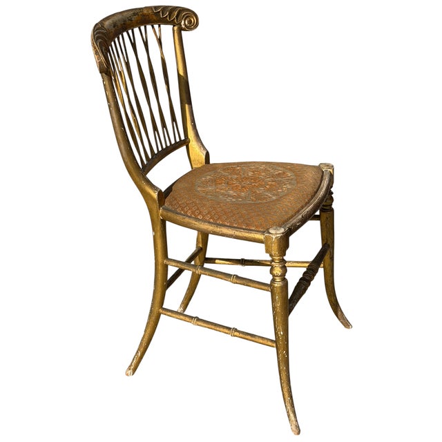 Antique French Giltwood Twig Ballroom Chair.