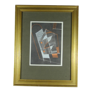 1931 German Cubist Lithograph / Nature