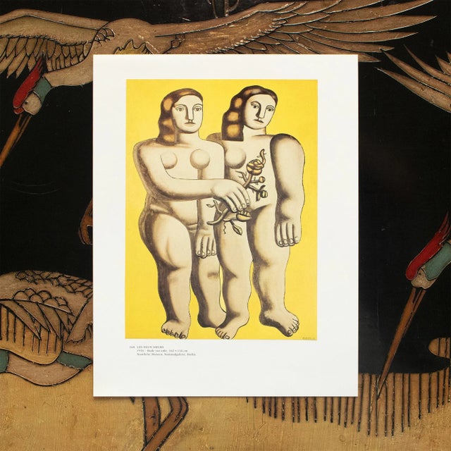 Paper 1990 After Fernand Leger "The Two Sisters", Full-Color Parisian Print For Sale - Image 7 of 9