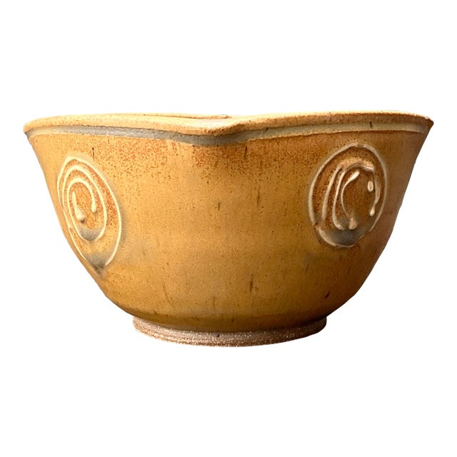 Vintage Original Studio Pottery Swirl Bowl For Sale