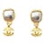 Chanel Vintage Gold Plated Square Silver Stone CC Clip on Earrings, A Pair For Sale
