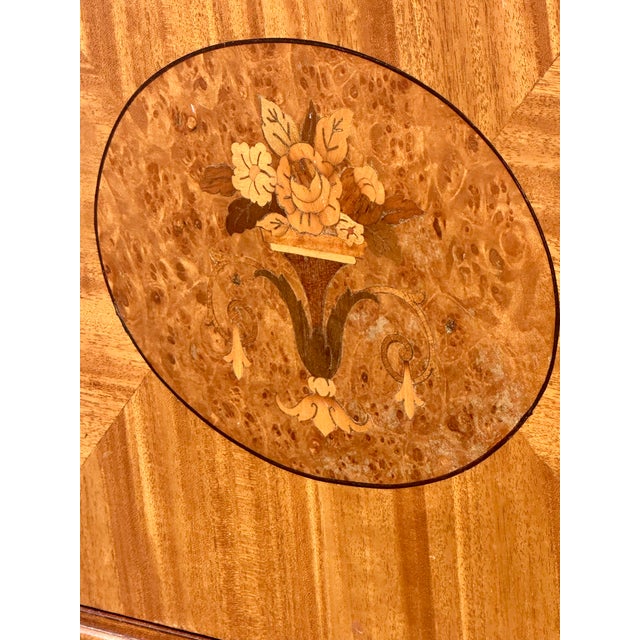 Brown Satinwood Side / Drink Table Decorated With Inlays , France Circa 1930 For Sale - Image 8 of 13