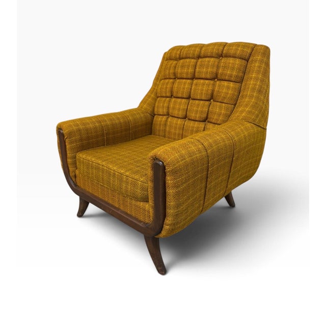 Mid-Century Modern Walnut Upholstered Sofa & Arm Chair For Sale - Image 11 of 16