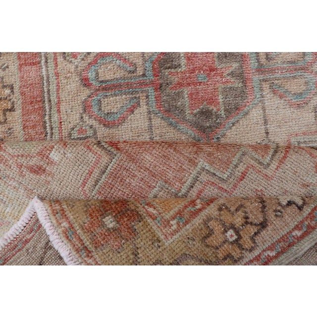 Faded Coral and Taupe Vintage Turkish Oushak Rug With Layered Medallion Design 2'6 X 5'0 For Sale - Image 11 of 11