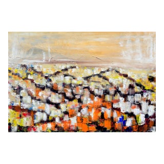 Mid Century Modern Abstract Landscape - San Francisco Hills in the Fog For Sale