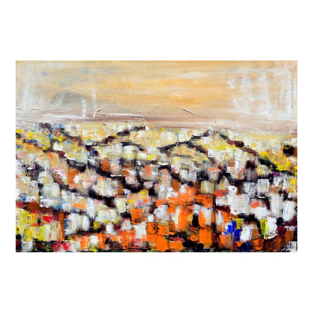 Mid Century Modern Abstract Landscape - San Francisco Hills in the Fog For Sale