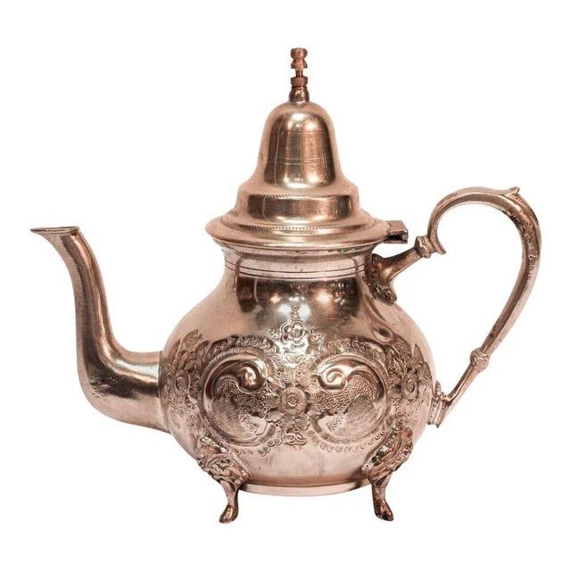 Moroccan Silver Plated Tea Pot For Sale - Image 12 of 12