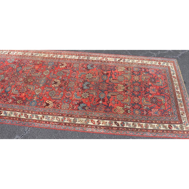 Early 20th Century Antique Persian Bidjar Runner With Red Field and Tribal Geometric Design For Sale - Image 5 of 12