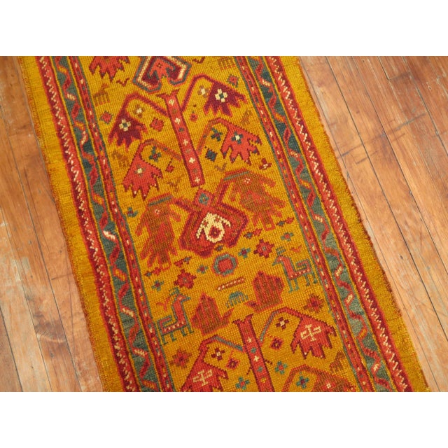 Red Antique Zabihi Collection Narrow Long Turkish Oushak Runner - 2'1" x 16' For Sale - Image 8 of 11