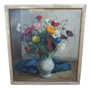 Belgium Painting, 20th-Century, Oil on Canvas, Framed