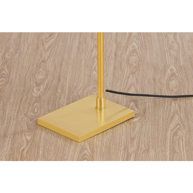 Mid-Century Modern Hudson Valley Lighting Narragansett 7.5 in. 1 Light Floor Lamp in Aged Brass Finish For Sale - Image 3 of 6