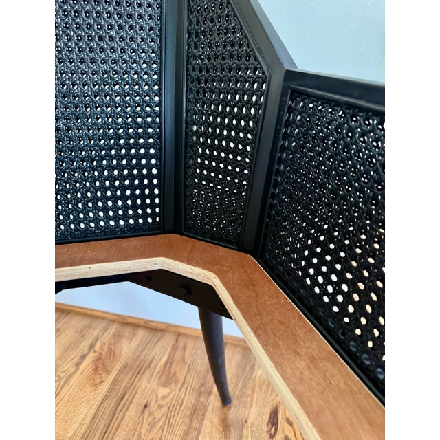 Black Cane Dining Armchairs by Kara Mann for McGuire/Baker Furniture, Milling Road Collection Pair For Sale - Image 8 of 9