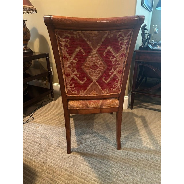 Pair of French Wood Framed Upholstered Dining Chairs For Sale In Greensboro - Image 6 of 9