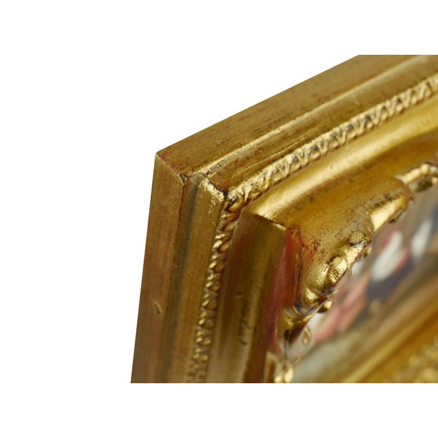 Mid 20th Century Farmhouse Style "The Hen House" Chicken & Rooster Oil Painting by H. Hoppe Germany For Sale - Image 6 of 7