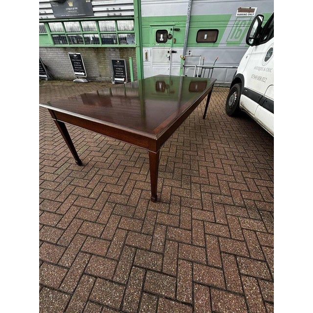 Dining Table and Dining Chairs in Green Leather, Set of 9 For Sale - Image 9 of 18