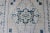Cream Vintage Hand Knotted Turkish Oushak Rug With Central Medallion in Blue and Cream For Sale - Image 8 of 12