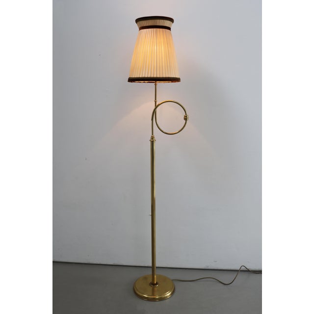 Josef Frank Mid-Century Swedish Brass Floor Lamp in the style of Josef Frank, 1960s For Sale - Image 4 of 12