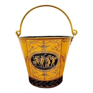 Early 20th Century Antique French Tole Handled Bucket/Cachepot 'Labors of Cupid'
