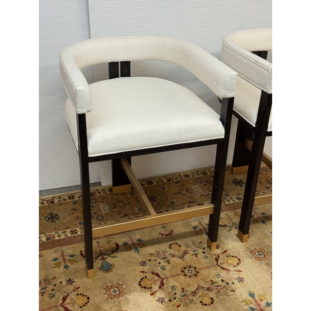 Worlds Away Cruise Counter Stools, Pair For Sale - Image 9 of 12