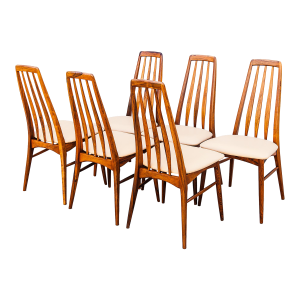 1960s Restored Danish Mid Century Modern Rosewood "Eva" Dining Chairs by Niels Koefoed