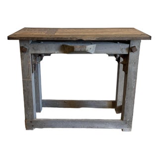 Console Table in Patinated Oak and Fir, 1940s For Sale