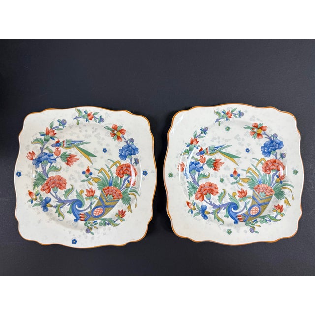 Ceramic Vintage English Crown Ducal Ware Salad / Lunch Plates - Set of 6 For Sale - Image 7 of 10