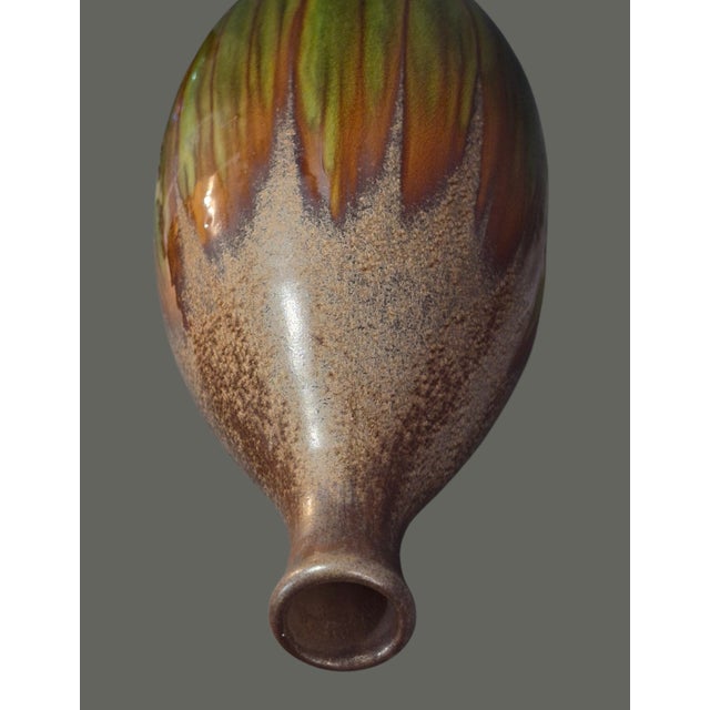 Ceramic Mid-Century-Modern Earth Tone Glazed Pottery 16'' High Vase For Sale - Image 7 of 8