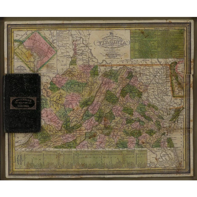 Mid 19th Century 1837 Mitchell's "Tourist's Pocket Map of the State of Virginia" by J. H. Young For Sale - Image 5 of 9