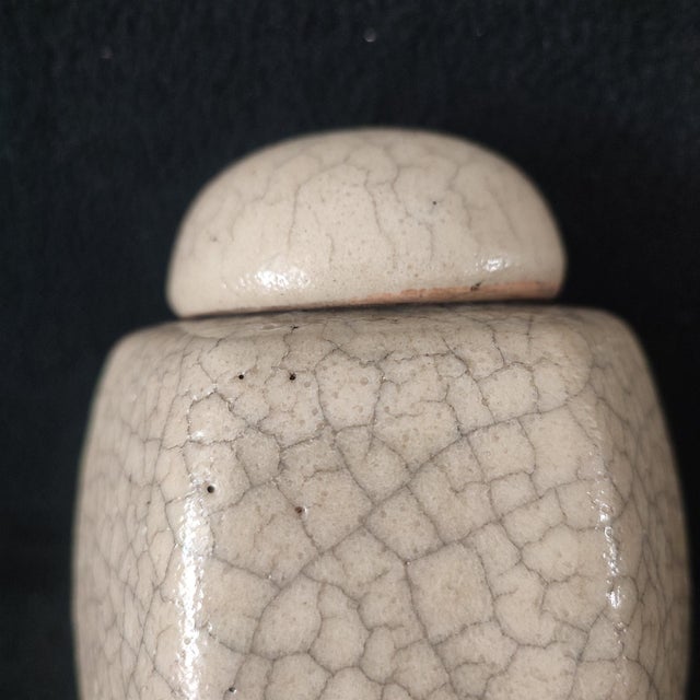 Chinese Ceramic Pot,Ge Ware Crackle Glaze Celadon Tea Jar For Sale In Seattle - Image 6 of 10