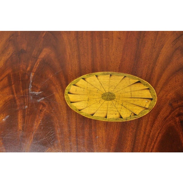 Wood Vintage English Edwardian Style Mahogany Pinwheel Inlay 3 Drawer Dresser Chest For Sale - Image 7 of 12