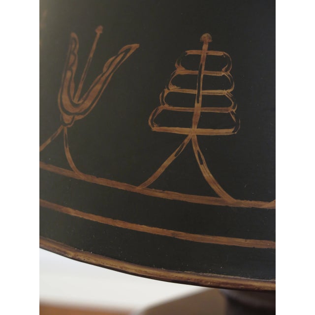 Leather Book Spine Lamp With Toleware Shade For Sale - Image 4 of 8