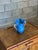 Mid-Century Modern Gabriel Burmeister Handled Blue and White Earthenware Vase, Sweden, 1930s For Sale - Image 3 of 10