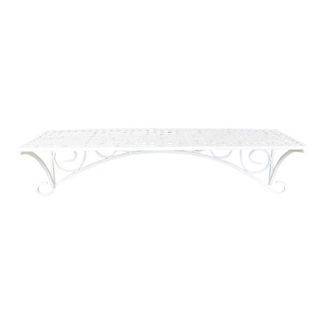Vintage Woven Metal Lattice Wall Shelf For Sale