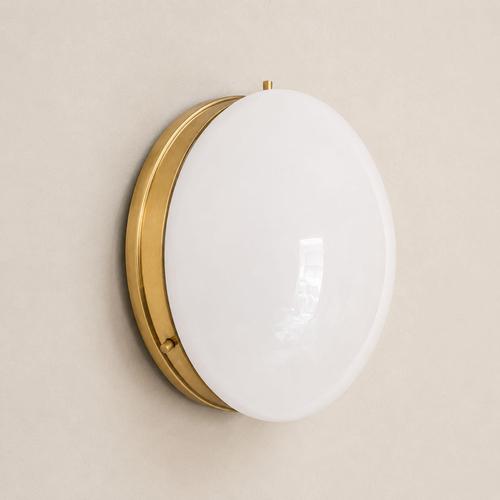 Opal Glass and Brass Wall Lamps in the style of Stilnovo, Set of 2 For Sale - Image 9 of 11