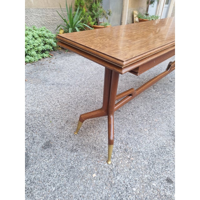 Wooden Console Table with Burl Wood Top and Formica Top, 1950s For Sale - Image 17 of 18
