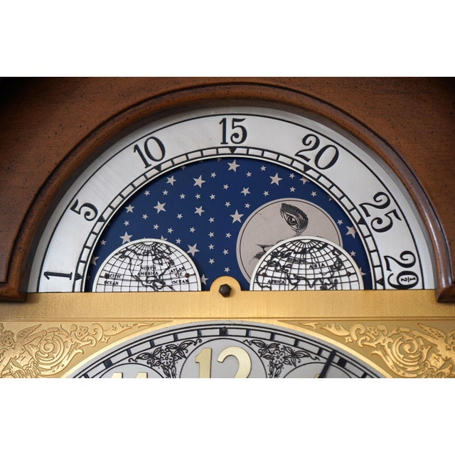 Ridgeway Walnut 5 Tube Tall Case Grandfather Clock For Sale - Image 4 of 18