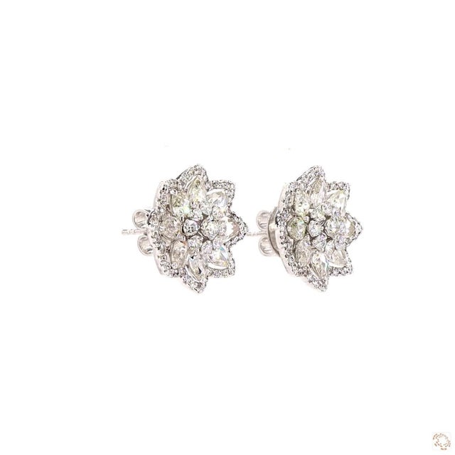 1.33 Carat Round Brilliant Cut Diamond Gold Earrings, Pair For Sale - Image 9 of 9