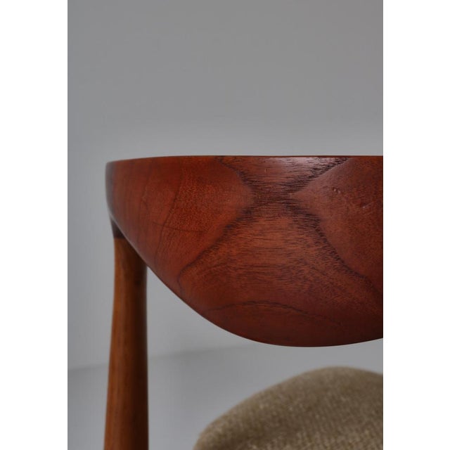 Set of Modern Danish Cowhorn Armchairs attributed to Knud Færch in Teakwood & Oak, 1960s For Sale - Image 15 of 18