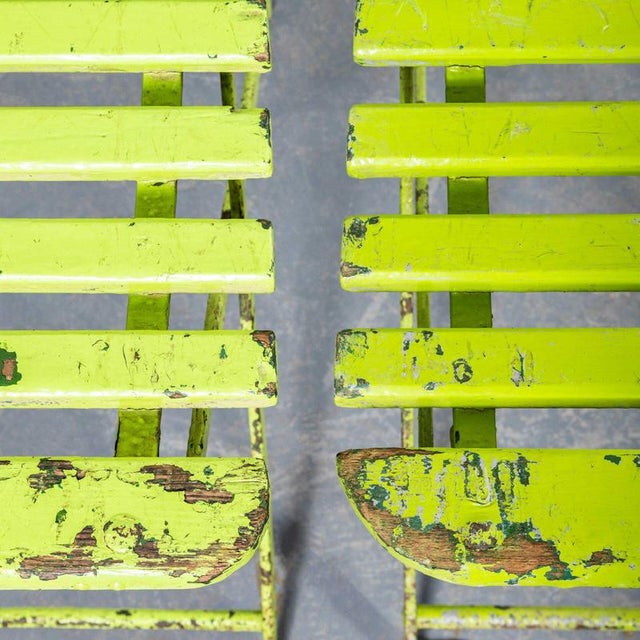 Wood English Lime Green Pavilion Folding Chair, 1950s For Sale - Image 7 of 11