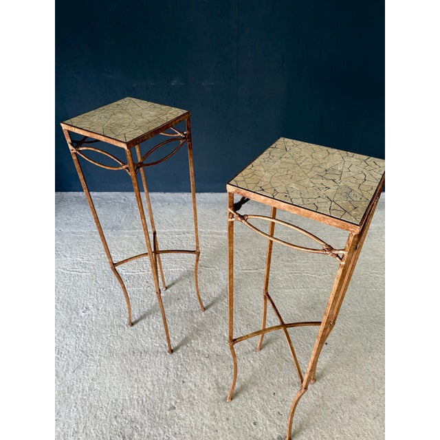 Handcrafted High Pedestal Table Set, 1990s France, Set of 2 For Sale - Image 18 of 18