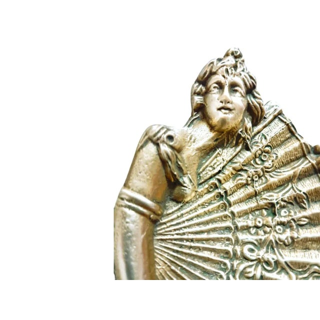 Art Nouveau Brass Tray with Female Figure For Sale - Image 6 of 10