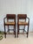 1990s Pair of Mahogany Counter Stools-Woven Rush Seat-Ornate Carving Back-High Quality Special Armchairs For Sale - Image 4 of 11