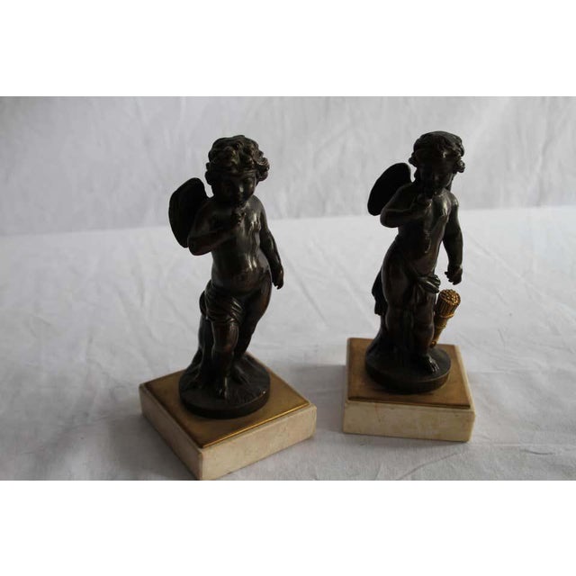 19th Century French Bronze Cherubs, Set of 2 For Sale - Image 4 of 5